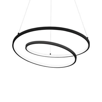 Netlighting OZ Dimmable Swirl 80cm Integrated LED Pendant Ceiling Light Black 3000K