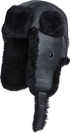 Infinity Leather Mens RAF Aviator Sheepskin B-55 Trapper Hat Winter Warm Leather Navigator Hat