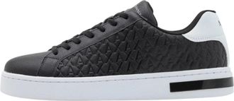 A|X Armani Exchange Ecopelle Sneakers met Logo Detail - Heren - Sneakers - Zwart - 40 EU - Leer - Schoenen