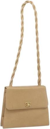 Chanel Pre-owned Vintage Schoudertas - Dames - Vintage Schoudertas - Beige - ONE Size - Leer - Vintage