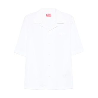 Diesel Short Sleeve Shirts, male, White, Size: XL Short Sleeve Shirts