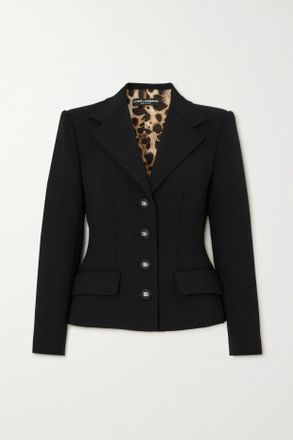 Dolce & Gabbana Blazer In Misto Lana Stretch Con Baschina Hourglass - Nero