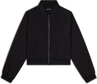 Freddy Bomber in nylon navetta con zip e dettagli in costina rigata