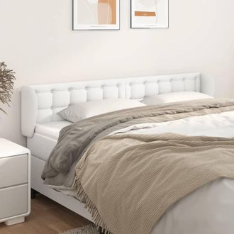 vidaXL Cabecero De Cuero Sint&eacute;tico Blanco 203x23x78/88 Cm Vidaxl