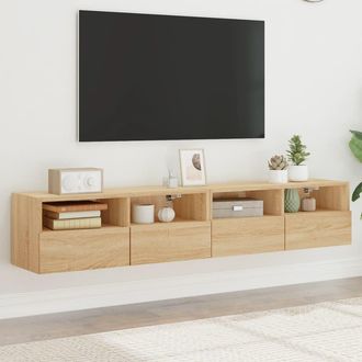 vidaXL Vidaxl - Muebles De Pared Para Tv 2 Uds Madera Roble Sonoma 80x30x30 Cm
