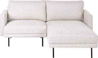 Beliani Beliani - Sof&aacute; Esquinero Moderno Tapizado 2 Plazas Patas De Metal Tejido Respaldo Acolchado Beige Izquierdo Breda