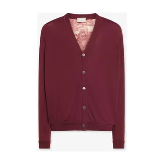 Pierre-Louis Mascia Tricot Cardigan Wool - male - Pierre-Louis Mascia - Cardigans - Red - XL - Knitwear