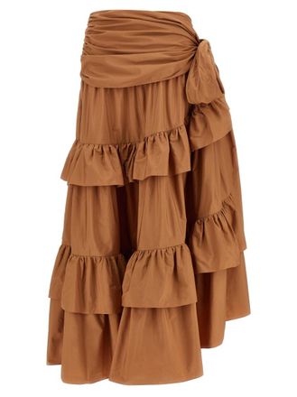 Chlo&eacute; Pink Flounces Volant Skirt