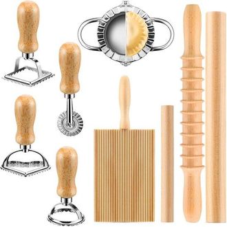 OEM Juego Para Hacer Pasta, M&aacute;quina Para Hacer &Ntilde;oquis Y Ravioles, Prepara Tu Propia Pasta, 9 Piezas De Utensilios De Cocina, 37x30x7.2 Cm, Multicolor