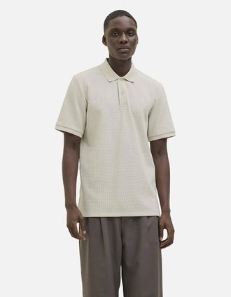 Jack & Jones Mens Jack & Jones Mens Austin Short Sleeve Polo Shirt - Cream - Size: 40/Regular