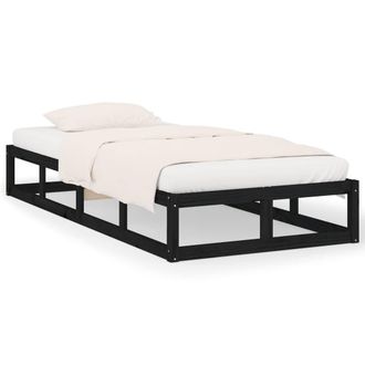 Berkfield Home Bed Frame Black 90x200 cm Solid Wood