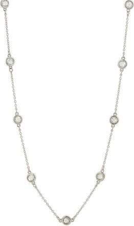 Savvy Cie Jewels Silver Cz Statement Necklace