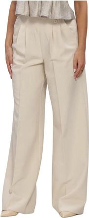 Co'Couture Acilecc Pleat Pant LL - Dames - Wijde Broeken - Beige - XL - Broeken