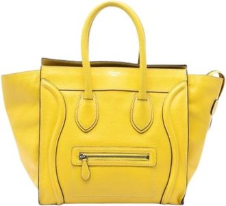 Celine Pre-owned Mini Luggage Tote - Dames - Vintage Shopper - Geel - ONE Size - Leer - Vintage