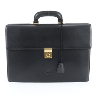 Loewe Black Leather Briefcase Tote Bag (Pre-Owned)