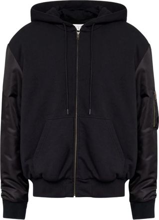Maison Margiela Zip-Through Hoodie - Heren - Vesten met rits - Zwart - L - Katoen - Hoodies & sweatvesten