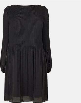 HUGO BOSS Womens Dasie Crew Neck Long Sleeve Knee Length Dress - Black - Size: 12