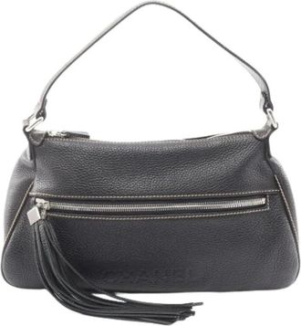 Chanel Pre-owned Shoulder Bags, female, Black, Size: ONE SIZE Pre-owned Leather Shoulder Bag