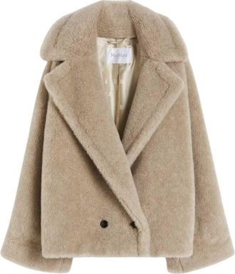 Max Mara Alpaca en kasjmier teddyjas zand