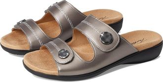 Trotters Ruthie Stitch Womens Sandals Pewter : 6.5 WW (EE)