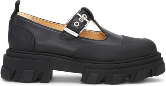 Ganni cleated Mary Jane shoes - women - Other fibres - 41 - Black
