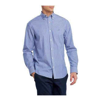 GANT Reg Broadcloth Stripe BD Shirt - Heren - Casual Overhemden - Blauw - S - Katoen - Overhemden