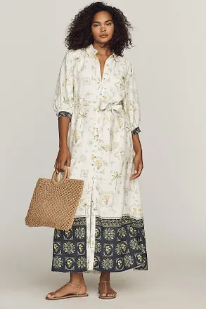 Maeve The Mona Linen Shirt Dress by Maeve