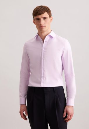 Seidensticker Businesshemd SEIDENSTICKER Schwarze Rose, Herren, Gr. XXL (45), normale &Auml;rmell&auml;ngen, lila (violett), 100% Baumwolle, unifarben, slim fit, 2-Knopf-Mans