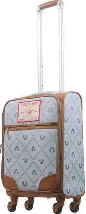 True Religion Soft Sided 23 Expandable, Spinner Luggage wiith Ionic logo monogram and Buddha patch in Denim at Nordstrom