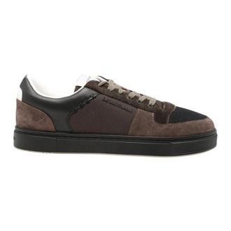 Emporio Armani Leren Sneakers - Heren - Sneakers - Bruin - 44 EU - Leer - Schoenen