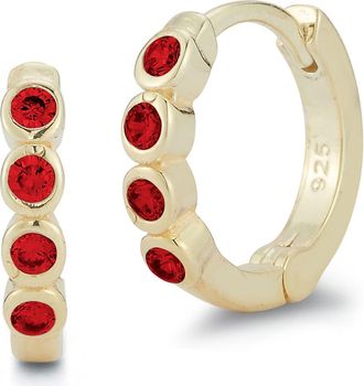 Sphera Milano Cubic Zirconia Huggie Hoop Earrings in Gold at Nordstrom Rack