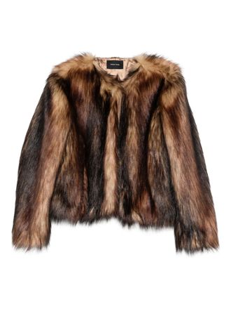 Simone Rocha faux-fur jacket - women - Artificial Fur - 12 - Brown