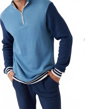 Sol Angeles Zip Sweater Top In Atlantic