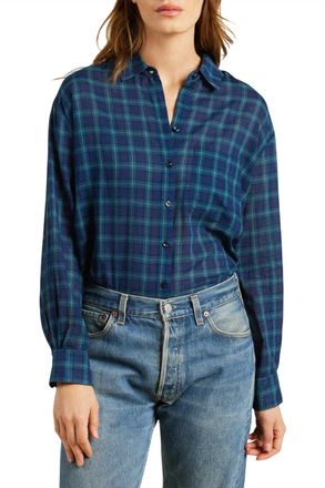 Trovata Blake Oversized Shirt In Oceanside Plaid