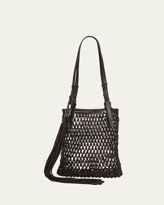 Michael Kors Loli Cotton Macrame Shoulder Bag