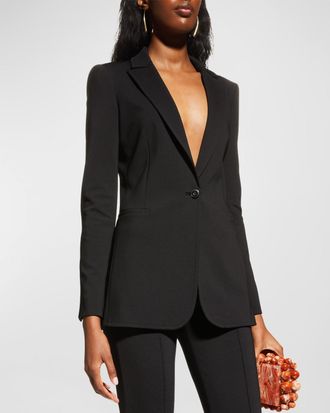 Alice & Olivia Breann Long Fitted Blazer
