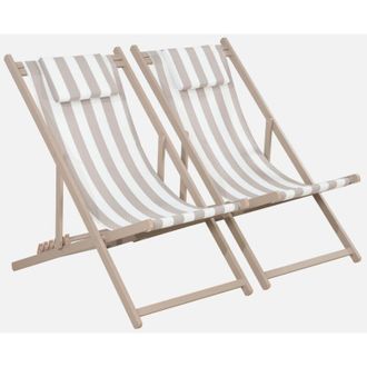 Sweeek Set 2 lettini prendisole in alluminio multiposizione