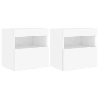 Berkfield Home TV Wall Cabinets with LED Lights 2 pcs White 40x30x40 cm | Size: 40 x 30 x 40 cm