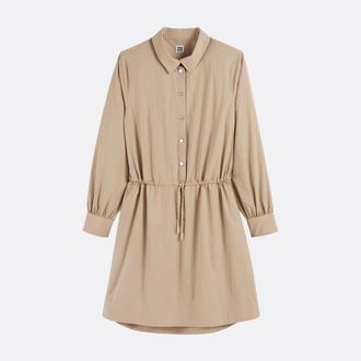 La Redoute Collections Korte jurk met lange mouwen en koord in de taille