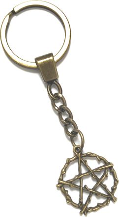 Generic KEYRING - Star - Bronze Plated. 30mm Split Ring. Goth Emo Rock. Key Ring. Pentagram