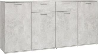 vidaXL Sideboard Concrete Grey 160x36x75 cm Engineered Wood Vidaxl
