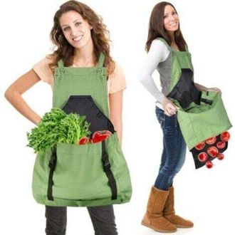OEM Delantal De Cosecha (verde), Bolsa De Lona Para La Recolecci&oacute;n De Fruta - Delantal De Cosecha Ajustable Y De Gran Capacidad Con Abertura Inferior Y Do