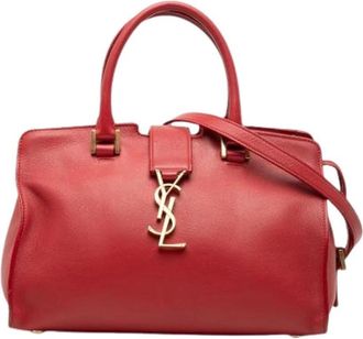 Saint Laurent Pre-owned Handbags, female, Red, Size: ONE SIZE Pre-owned Downtown Cabas
