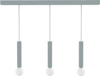 Lumicom Puro Sospensione Binario, 3X E27, max 42W, metallo, grigio, D.4cm H.40cm - Lumicom