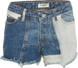Zadig&Voltaire Shorts denim con design patchwork - Blu