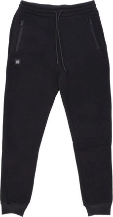 Dolly Noire Zwarte Fleece Jogger Trainingsbroeken - Heren - Sweatpants - Zwart - L - Katoen - Broeken