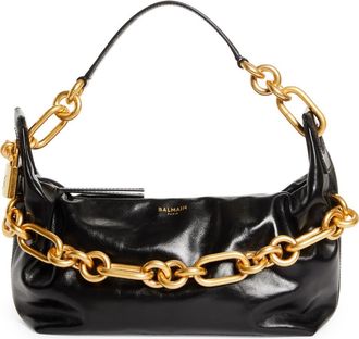 Balmain Medium Sync Leather Hobo Bag in Black at Nordstrom