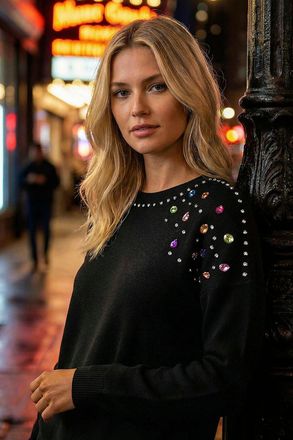 Roman Sparkly Shoulder Knit Jumper