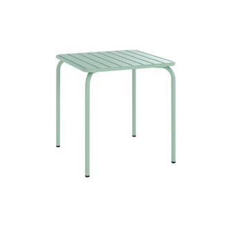 Rendez-Vous D&eacute;co Mesa de jard&iacute;n cuadrada de metal verde claro para 4 personas