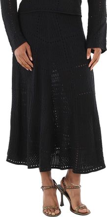 Chlo&eacute; Ladies Black Full Kniited Midi Skirt, Size Small